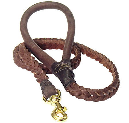 Braided Leather Dog Leash 4 foot-Braided Lead walking dogs