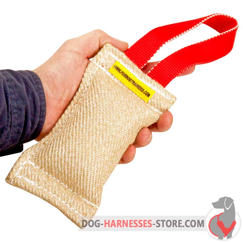 Jute Dog Bite Tug with Handle for Puppies and Small Breeds