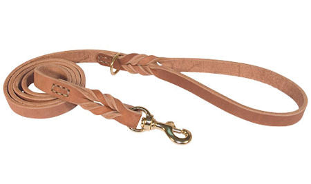 Latigo Braided oily Leather Waist Lead 4 FOOT-all dogs