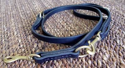 Leather dog leash for training, walking, tracking