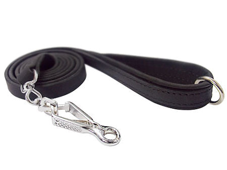 Top Canine Flat Leather Leash 3/4",6FT + quick release snap hook