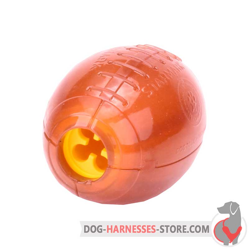 Chewing Rubber Dog Toy / Treat Dispensing Rugby Ball Large [TT45#1092 Treat  Dispensing Football large] : Custom dog harnesses for Pulling, Training,  Tracking, Walking